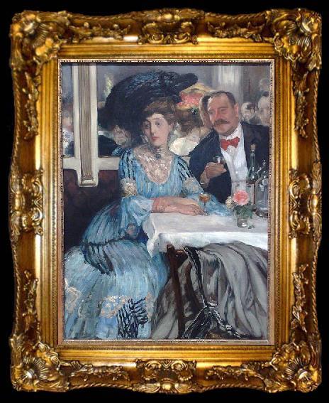 framed  William Glackens At Mouquin